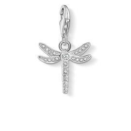 Thomas Sabo Women Charm Pendant Dragonfly Charm Club 925 Sterling Silver 1800-051-14