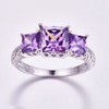 Psiroy 925 Sterling Silver Plated Princess Cut Simulated Amethyst 3
