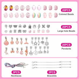 Unicorn Gifts for Girls Charm Bracelet Making Kit for Girls Jewellery Making Kit Girls Toys Christmas Stocking Fillers Kids Craft Set Birthday Presents Gifts for 5 6 7 8 9 10 Year Old Girls Pink