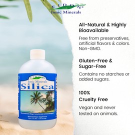 Eidon Ionic Minerals Eidon Ionic Minerals Liquid Silica Mineral Concentrate - Silica Supplement for Hair, Skin and Nails, Silica Drops to Support Collagen Production, Joint and Bone Health, Helps Manage Calcium - 18 oz