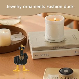CHAOTEMAI Duck Black Living Room Bookcase Decoration Funny Duck Statue Playful Resin Decorative Item for Home or Office Birthday Christmas Decoration