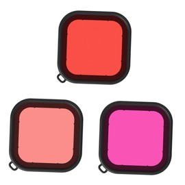 KONTONTY 3pcs Underwater Camera Filter for Dive Lens Protector for Snorkeling Scuba Diving Scratch-Resistant Optical Material for Photos Color for Optimal Underwater Imaging