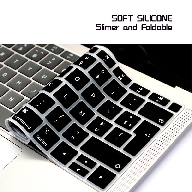 HRH French AZERTY Language Silicone Keyboard Cover Skin for MacBook