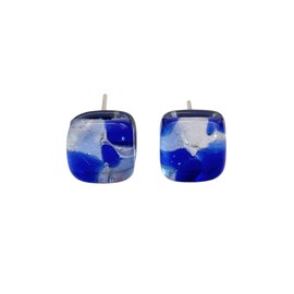 Murano Glass Earrings, Handmade Glass Earrings, Murano Glass Jewellery, Glass Earrings, Silver Plated Stud Earrings, Murano Certificate of Authenticity, 0.8cm/8mm (MGE6)