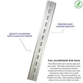 T&G 3 Pieces DIN Rail Slotted Aluminum RoHS 12" Inches Long 35mm Wide 7.5mm High