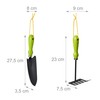 Relaxdays Garden tool set, 4 pieces, flower trowel, small rake,