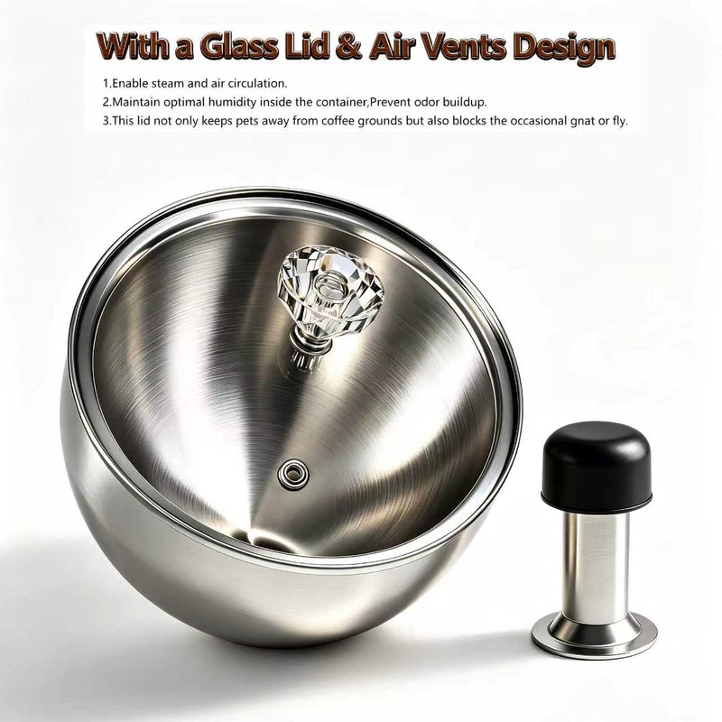 Upgraded Stainless Steel Espresso Knock Box Coffee Knock Box with