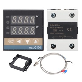 PID Thermostat Temperature Controller Set 0‑400℃ Thermostat Temperature Controller with Relay Thermocouple 100‑240V 25A