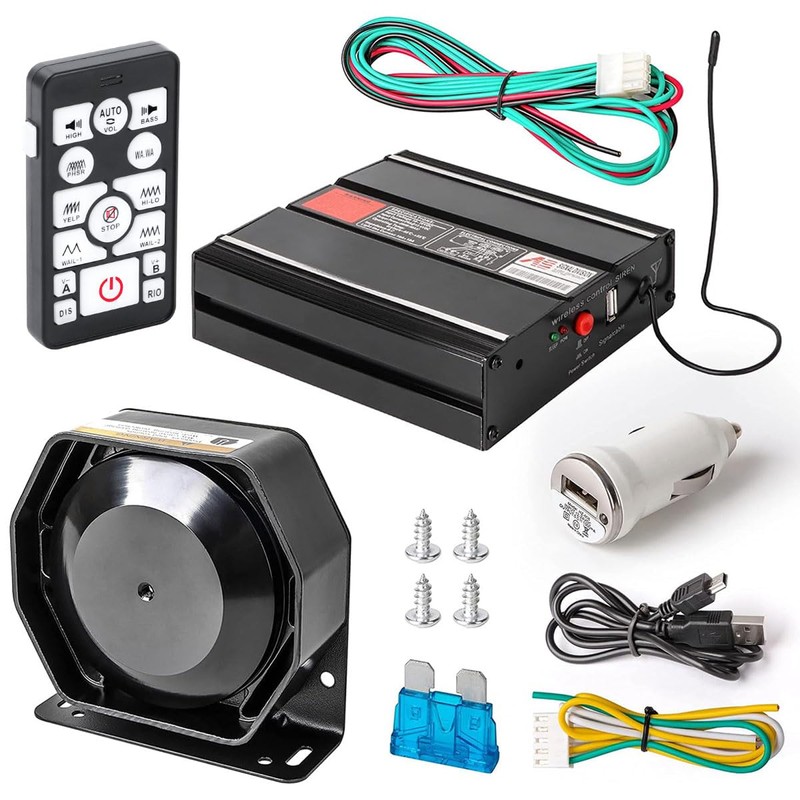 Wireless Police Siren 20 Tones 130 DB 200 Watt Remote