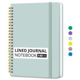 Lined Spiral Journal Notebook for Women & Men, 140 Pages, College Ruled Hardcover Notebook for Work & Note Taking, Journals for Writing, A5(6"x8") - Dusty Blue