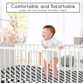 Sweet Jojo Designs Fitted Baby Crib Sheets (Black and White Gingham Checkered) for Boys or Girls, Infant Nursery, Toddler Room - Standard Size (Gender Neutral, Plaid, Vintage, Modern, Check, Unisex)