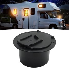 Saihisday RV Electrical Cable Hatch, 50AMP Cords Black Deluxe Round Electric Cable Hatch, Replacement for Most of the RV Accessories