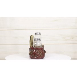 Ebros Gift Nautical Fisherman Sea Bass Fishing With Wicker Bags Salt Pepper Shakers Holder