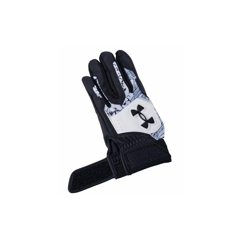 UA Clean Up Batting Gloves 6001310 (002), Black, White, Black,