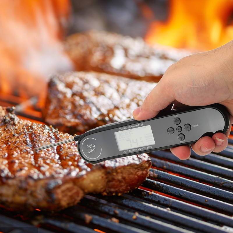Digital Multifunction Food Thermometer Folding 180° Rotation Probe 22℉572℉ 30℃300℃