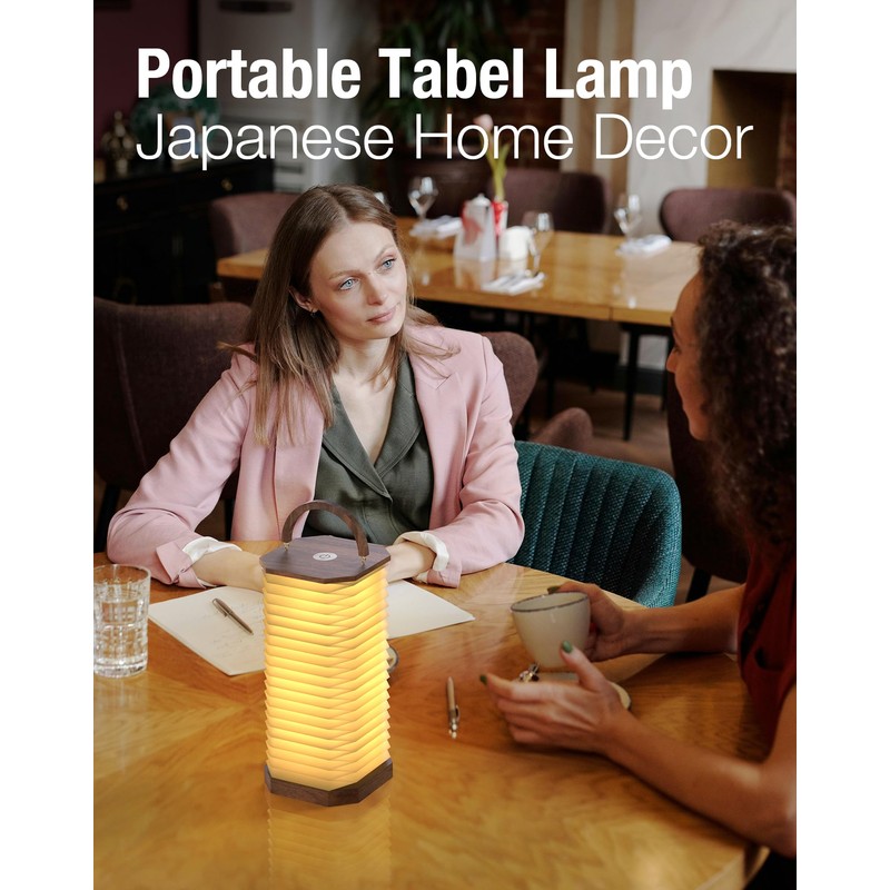 ZBOLE Bedside Table Lamp for Bedroom, Vertical Accordion Lamp with