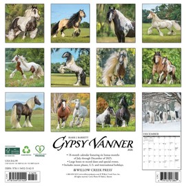 Gypsy Vanner Horse 2026 12" x 12" Wall Calendar