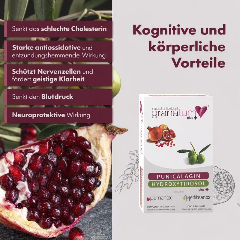 Granatum Plus | Punicalagin Hydroxytyrosol Plus | Pomanox | Mediteanox