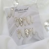 Stone-filled wedding handmade nail tips - Short Square / 스톤