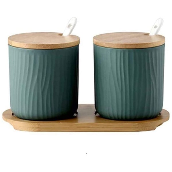 MAGICVOGEL Ceramic Spice Container Salt Pepper Spice Container Sugar Bowl