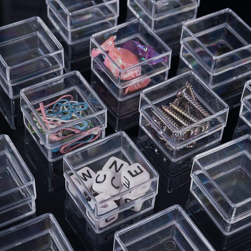 BENECREAT 16 Piece Plastic Divided Case, Highly Transparent, Accessory Case,