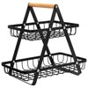 CHPHI 2 Tier Fruit Basket for Kitchen, Metal Fruit and