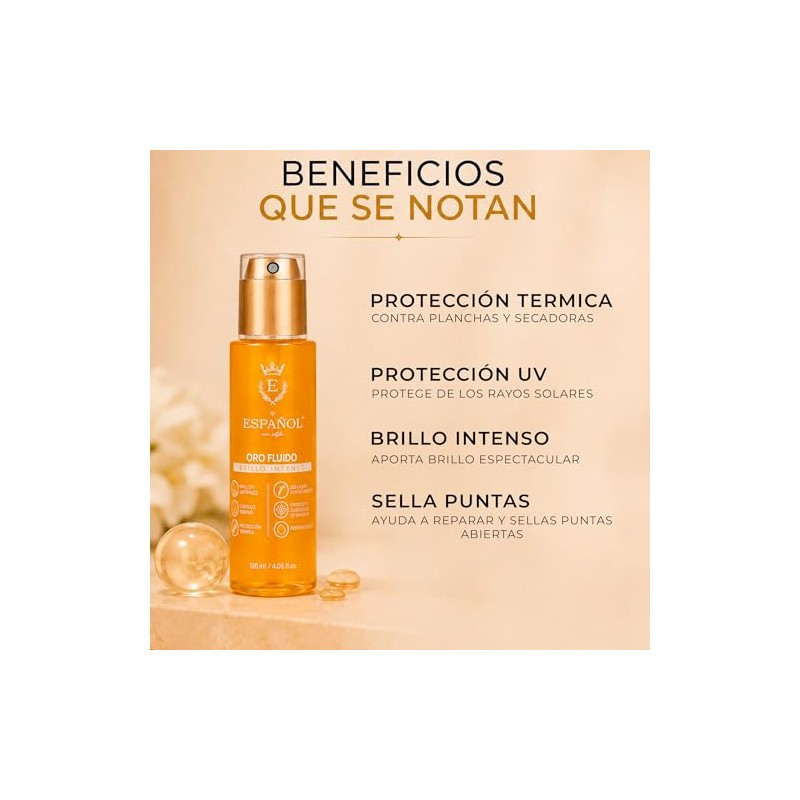 protector de calor para cabello | oro fluido 40 ml