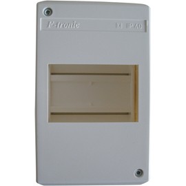 UNITEC Surface-mounted small distributor, fuse box, distribution box, IP40, 1x4 modules, white