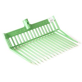 Little Giant® DuraFork Pitch Fork Replacement Head | Durable Polycarbonate Stable Fork Head with Angled Tines | Manure Fork | Lime Green