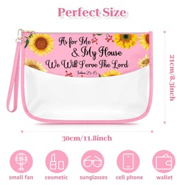 Sfodiary Christian Gifts for Women Religious Bible Verse Makeup Bag Scripture Gifts for Friends Mom Aunt Godmother Cosmetic Bag Baptism Faith Christmas Birthday for Women Zipper Travel Pouch