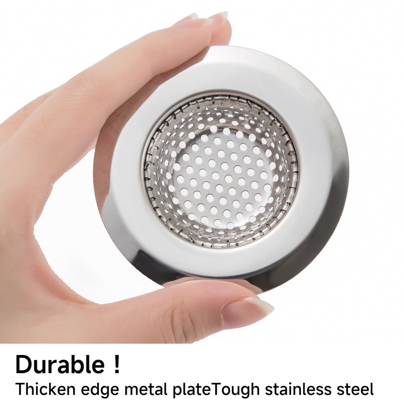 CORNERJOY 2PCS Bathtub Drain Strainer Cover - 2.84 inch Stainless