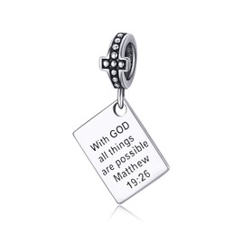 Silver 925 Bible Matthew Pendant Charm fit Original Brand Snake Bracelet Or Necklace Religious DIY Jewellery Making