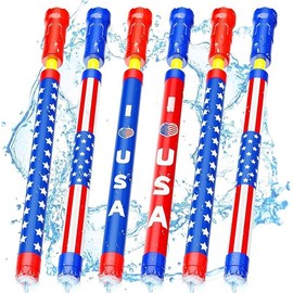 Water Gun Squirt Toys for Kids Adults: Shoot Up to 40 Feet - Outdoor Super Blaster Water Guns for Kids Age 3-4-5-8-12 Bulk - Fun Water Squirter Toy for Swimming Pool Beach Summer Outside Party Games large beach sun - Style: 6 pack: Independence Day