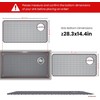 TOOVEM 28.3"x14.4" Sink Protector - Farmhouse Drain Hole Mat, Kitchen