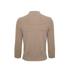 CIELO Solid Soft Stretch 3/4 Sleeve Open Front Knit Bolero Shrug Cardigan Camel S