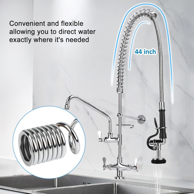 44inch Pre Rinse Hose with Grip Handle & Spring, Replacement