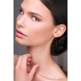 minmalist ear climbers, double tone sterling silver earrings by Emmanuela mothers day gift for women