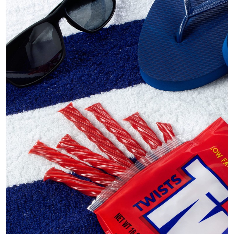 TWIZZLERS Twists Strawberry Flavored King Size, Chewy Candy Packs, 5