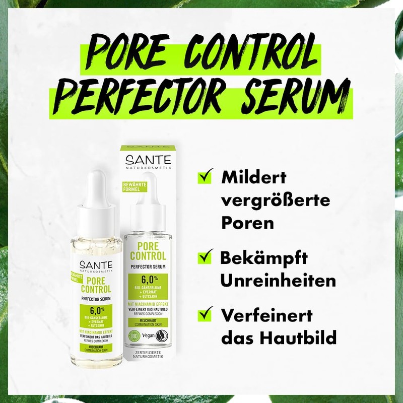 SANTE Naturkosmetik Organic Daisy and Niacinamide Effect Face Serum for