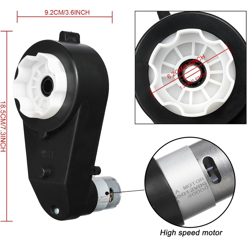 12V Ride On Upgrade Motor Gearbox 2Pcs12V RS550 40000RPM Powered