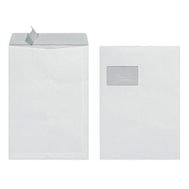 Herlitz C4 with Window 90 g Self Adhesive Pack of 10 with Printed in Sealed Foil Packaging, White 25 Stück