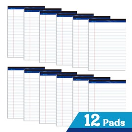 WritePads 8.5"x11" Legal Pads,Wide Ruled,White Paper,12 Pack,50 Sheets Per Writing Pad,Micro perforated Writing Pad,BL-MWT50W-12PAD