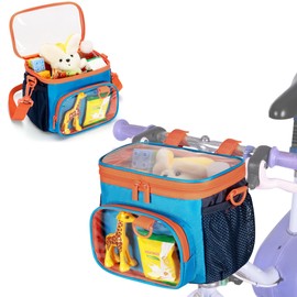 LoDrid Bicycle Front Bag Kids Bike Handle Bag Handlebar Bag for Kids Waterproof (Pink)