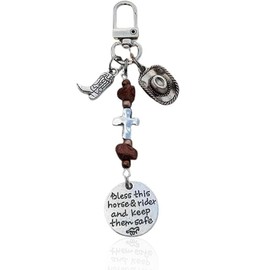Lusebiy Horse Saddle And Bridle Charm Clip, Bless This Horse Rider Keep Safe Bridle, Saddle Riding Charms Hanging Gifts