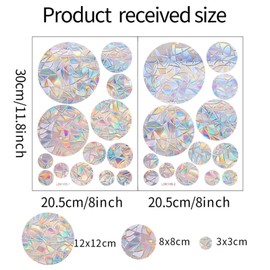 Landrain Pack of 26 Waterproof Removable Window Suncatcher Stickers, Bird Protection for Glass Panes, Rainbow Spaces, Prism Window Stickers