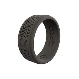 QALO Men's Dark Grey Crosshatch Q2X Silicone Ring Size 11