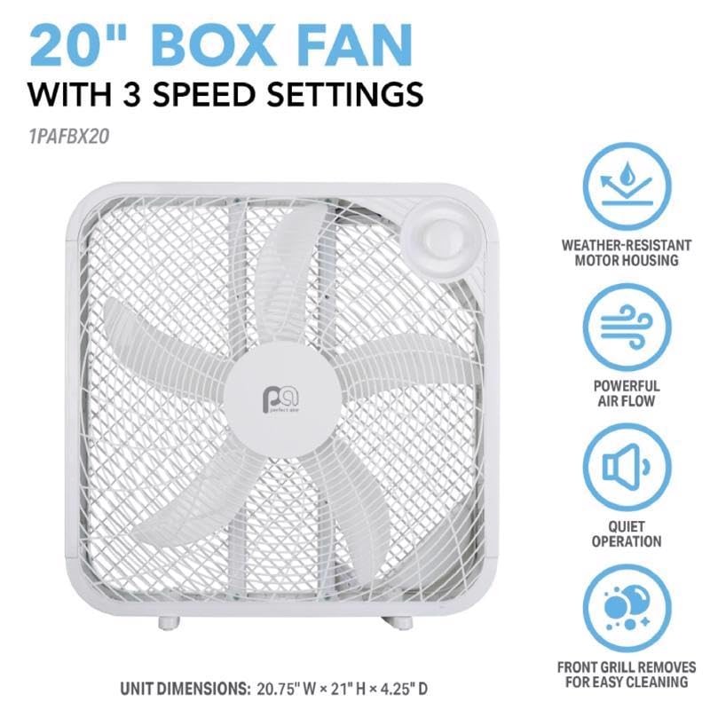 PerfectAire 20 in. H 3 Speed Box Fan