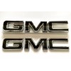 GMC 2019-2024 Front & Rear Emblem Chrome Black GMC Fit