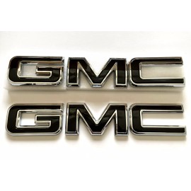 GMC 2019-2024 Front & Rear Emblem Chrome Black GMC Fit For Sierra 1500 2500HD 3500HD