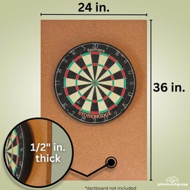 Jelinek Cork Dart Board Backer Wall Protector 36 x 24 x 0.5 Inches